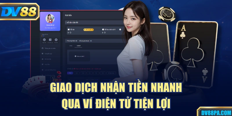 Giao dịch nhận tiền nhanh qua ví điện tử tiện lợi